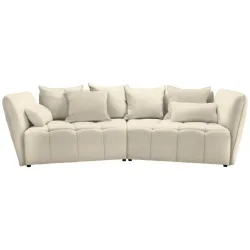 Boxspringsofa Sofi Creme Creme Textil 