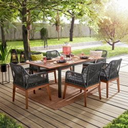 undefined, Gartentisch Kos in Akaziefarben/Grau