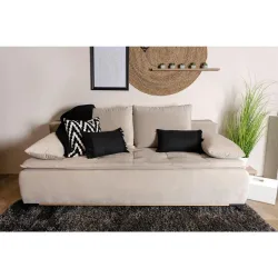 Schlafsofa In Beige Beige Textil 