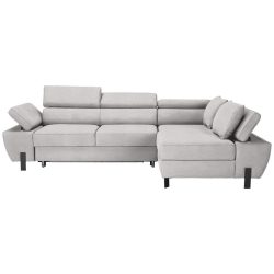 Ecksofa Molina Mini Silberfarben Webstoff Hellgrau 