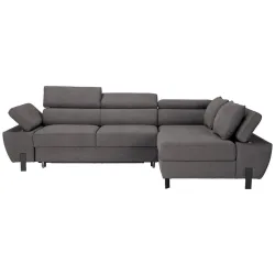 Ecksofa Molina Mini Dunkelgrau Webstoff Dunkelgrau 