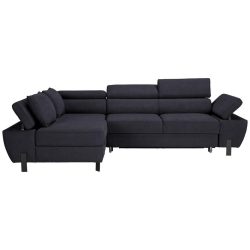 Ecksofa In Dunkelblau Webstoff Dunkelblau 