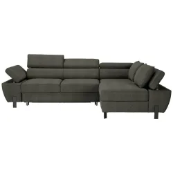Ecksofa Molina Mini Grün Webstoff Dunkelgrün 