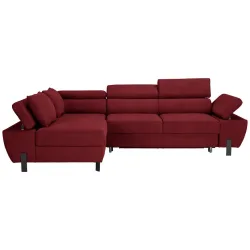 Ecksofa Molina Mini Weinrot Webstoff Weinrot 