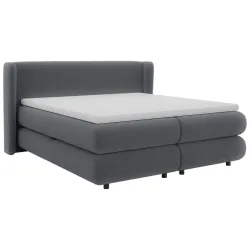 Boxspringbett Elodie Graphit Ca. 160x200cm Inkl. Topper 160/200 cm Graphitfarben 