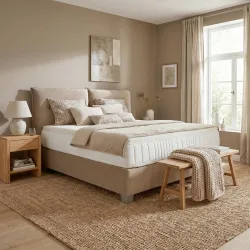 Boxspringbett In Beige Ca. 160x200cm 160/200 cm Beige 