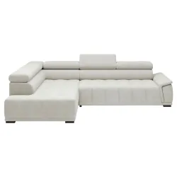 Ecksofa Gremio Links Sandfarben Chenille, Webstoff Sandfarben 