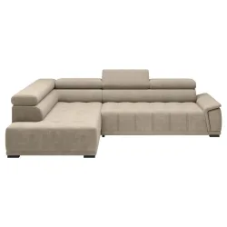 Ecksofa Gremio Links Beige Chenille, Webstoff Beige 