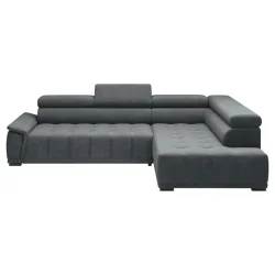 Ecksofa Gremio Rechts Anthrazit Chenille, Webstoff Anthrazit 