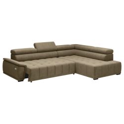 Ecksofa Gremio Rechts Taupe Chenille, Webstoff Taupe 