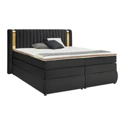 Boxspringbett Minola Gold Schwarz Ca. 180x200cm 180/200 cm Schwarz 