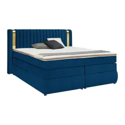 Boxspringbett Minola Gold Royalblau Ca. 180x200cm 180/200 cm Royalblau 