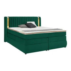 Boxspringbett Minola Gold Dunkelgrün Ca. 160x200cm 160/200 cm Dunkelgrün 