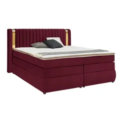 Boxspringbett Minola Gold Weinrot Ca. 180x200cm 180/200 cm Weinrot 