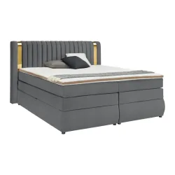 Boxspringbett Minola Gold Anthrazit Ca. 180x200cm 180/200 cm Anthrazit 