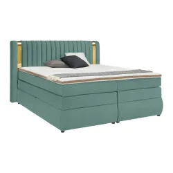Boxspringbett Minola Gold Türkis Ca. 160x200cm 160/200 cm Türkis 