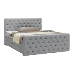 Boxspringbett Chess Silberfarben Ca. 160x200cm 160/200 cm Silberfarben 