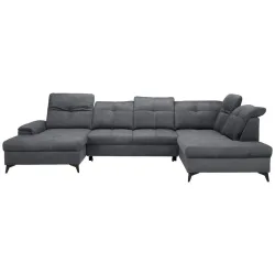 Wohnlandschaft Sierra Grau Dunkelgrau Textil 