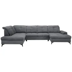 Wohnlandschaft Sierra Grau Dunkelgrau Textil 