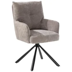 Armlehnstuhl Sophie Grau  Sitzfläche 180° drehbar Webstoff, Mikrofaser 