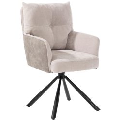 Armlehnstuhl Sophie Beige  Sitzfläche 180° drehbar Webstoff, Mikrofaser 