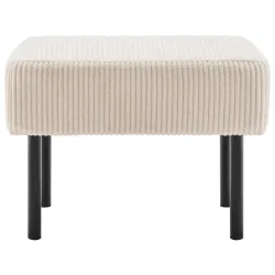Hocker Miami Beige/schwarz Beige Holz, Metall, Textil 
