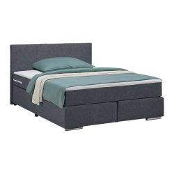 Boxspringbett Palermo In Anthrazit Ca. 140x200cm 140/200 cm Anthrazit 