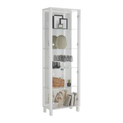Vitrine Albi Weiss 62/189/33 cm , 