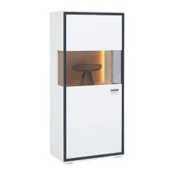 Highboard Florenz Schwarz/weiss/eiche Artisan  60,2/137,6/38 cm 