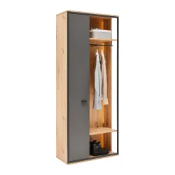 Garderobenschrank Florenz Grau/eiche Artisan 79/196,2/37,3 cm 