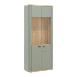 Vitrine Lagos Salbeigrün/eiche Artisan 89,2/209,5/37,5 cm , 