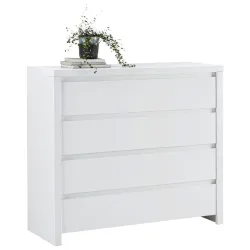 Kommode In Weiss , 105/91/40 cm , 4 Schublade(n) 