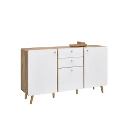 Sideboard Ronda In Weiss/ Eichefarben  158/91/40 cm 2 Schublade(n) 