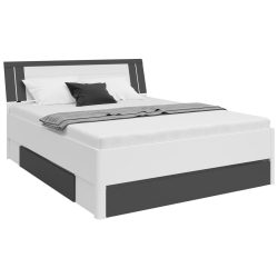 Stauraumbett In Weiss/graphitfarben 160/200 cm Graphitfarben, Weiss 