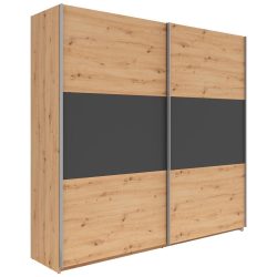 Schwebetürenschrank Saturn In Graphitfarben/eiche Artisan 218/210/59 cm Graphitfarben, Eiche Artisan 