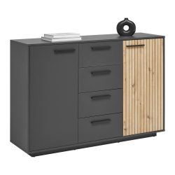 Sideboard Lukas Anthrazit/schwarz/eichefarben  138,6/95/40,2 cm 4 Schublade(n) 
