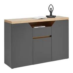 Sideboard Pepe Graphitfarben/eiche Artisan  135/90/40 cm 