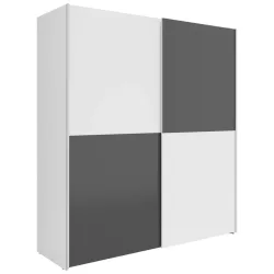 Schwebetürenschrank Time Weiss/graphitfarben 170/191/59 cm Graphitfarben, Weiss 