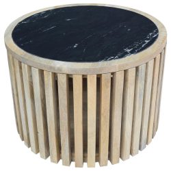 Couchtisch Sway -Trend- Holz, Metall, Stein 60/40 cm 