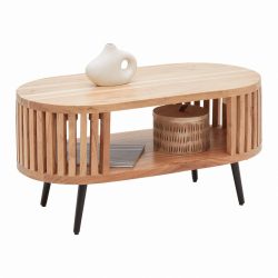 Couchtisch Maddi Naturfarben/schwarz Holz, Metall 