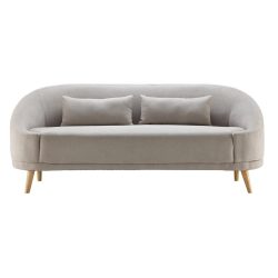 Sofa Jannike Grau Velours Velours Grau 
