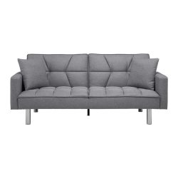 Schlafsofa In Grau Inkl. 2 Kissen 