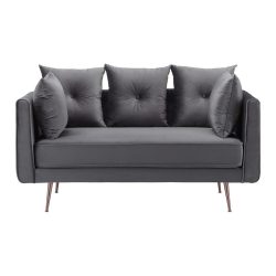 Sofa Luis Grau Samt Samt Grau 