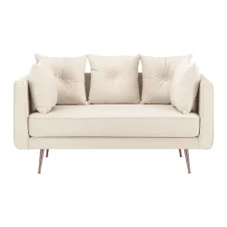 Sofa Luis Beige Samt Samt Beige 