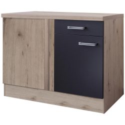 Eckunterschrank Anthrazit/eiche