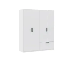 Drehtürenschrank Milos 4t1s Weiss 180/210/54 cm Weiss 
