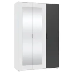 Drehtürenschrank Jan Anthrazit/weiss 135/210/52 cm Anthrazit, Weiss 
