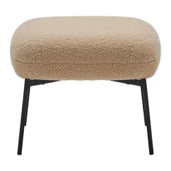 Hocker Norbi Creme Beige Holz, Metall, Textil 