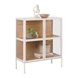 Vitrine Amy Eichefarben/beige 80/93,5/35 cm , 