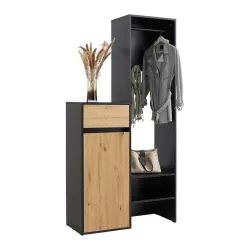 Garderobe Andy In Schwarz/eiche